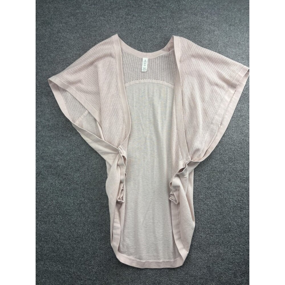 Lululemon Pullover Womens OS Pink Mesh Dolman Sleeve Poncho Lightweight Top